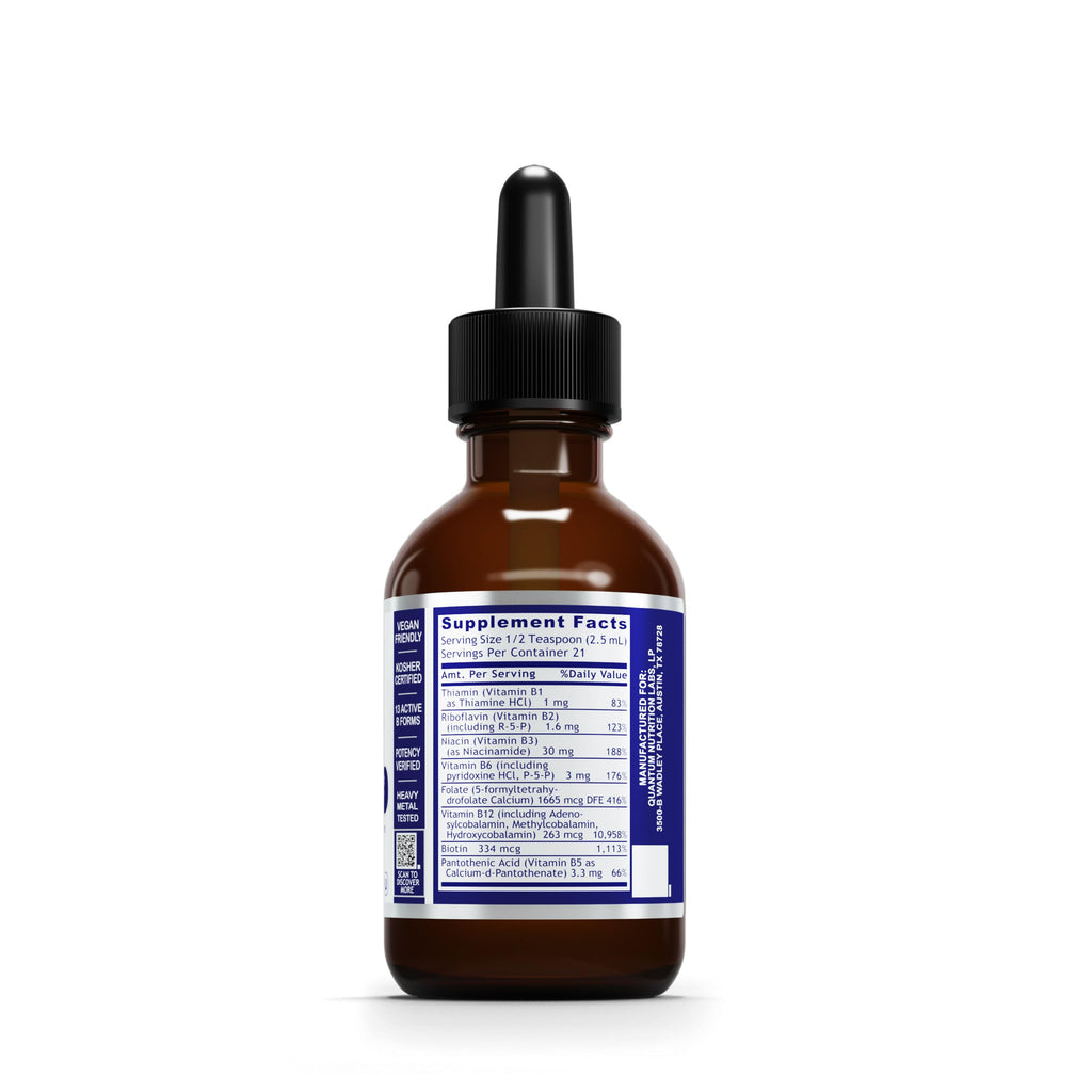 Quantum Nutrition Labs Max Energy B - Vitamin B Complex Liquid Drops, Organic Supplement for Women and Men