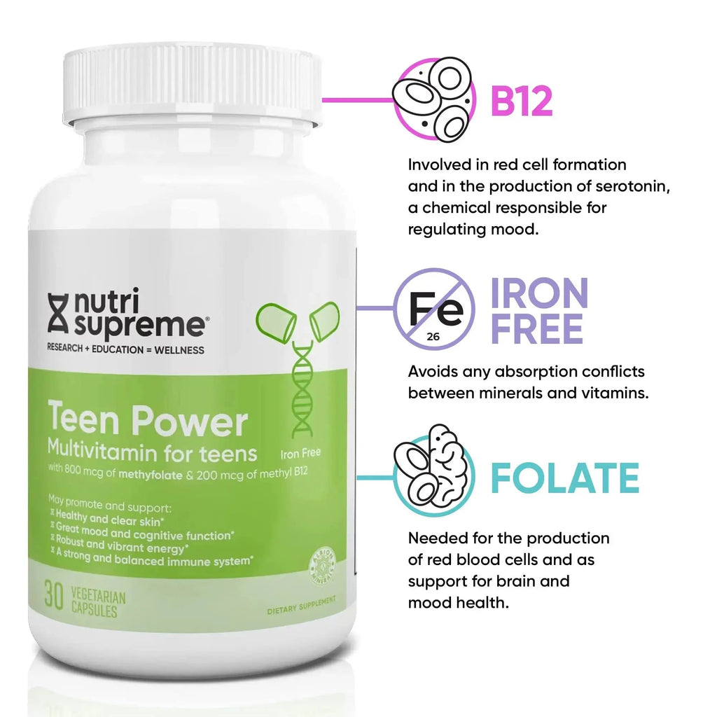 Nutri Supreme Teen Multivitamin for Boys and Girls 12-17, Best Kosher One Per Day Teen Vitamins, Formulated for Teen Development NUTRI-SUPREME RESEARCH Au supplements
