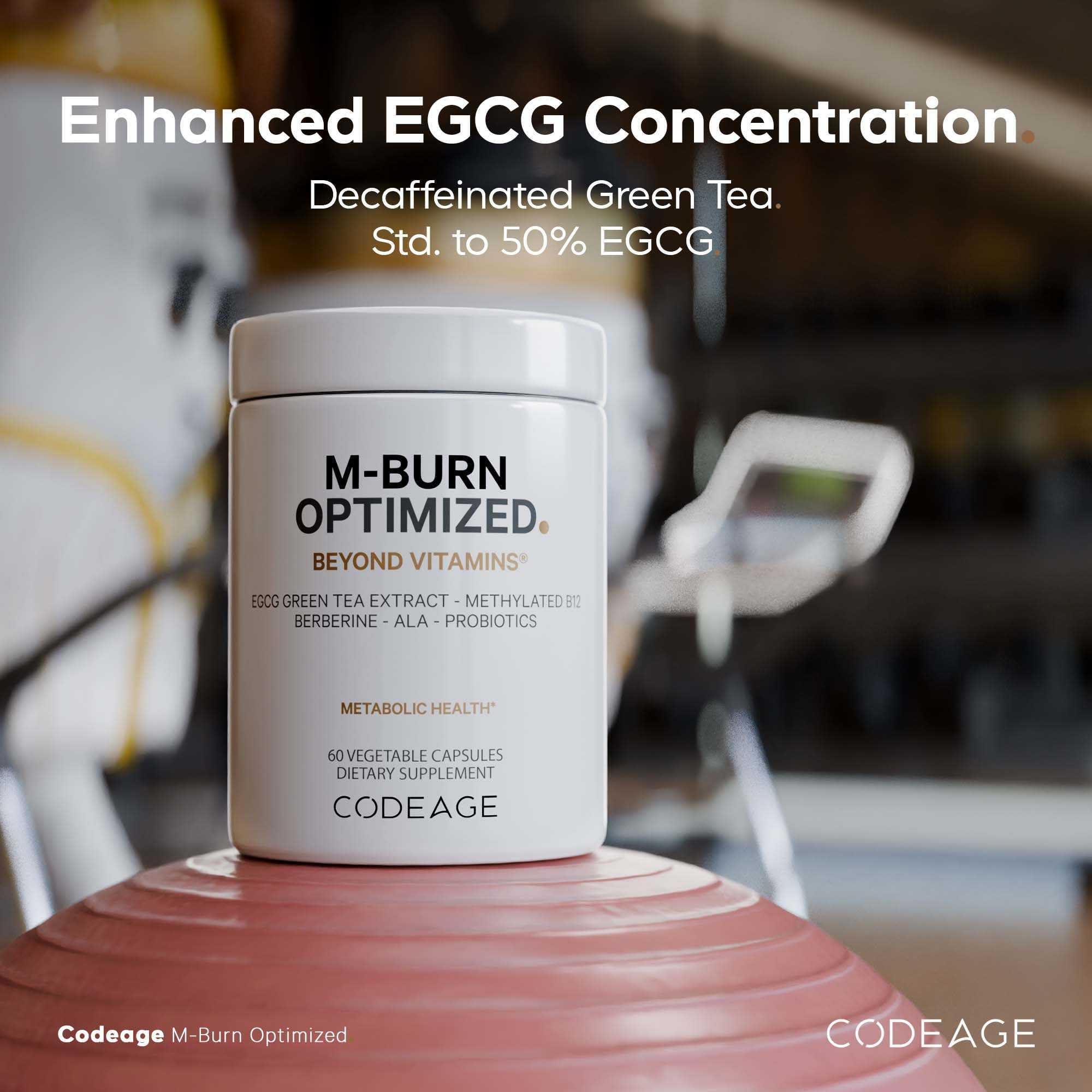 Codeage M-Burn Optimized Supplement - Decaffeinated Green Tea Std. to 50% EGCG, Berberine, Akkermansia, Vitamin B12 - Probiotics - Vitamins - 60 Capsules Codeage Au supplements