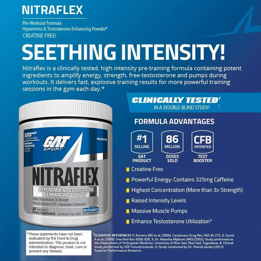 GAT SPORT Nitraflex Advanced Pre-Workout Powder, Increases Blood Flow GAT SPORT Au supplements