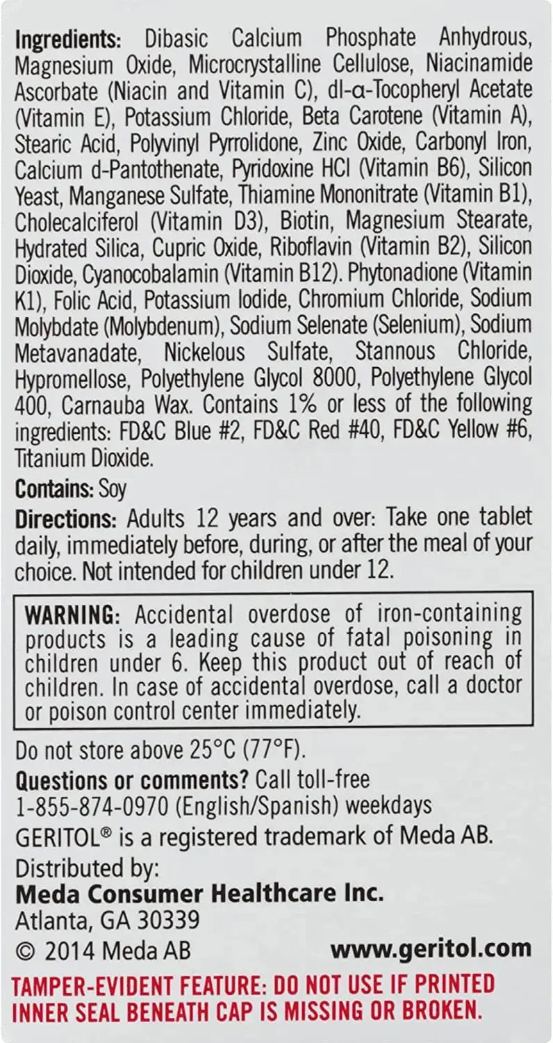 Geritol Complete Tablets 100 Tablets (Pack of 4) Geritol Au supplements