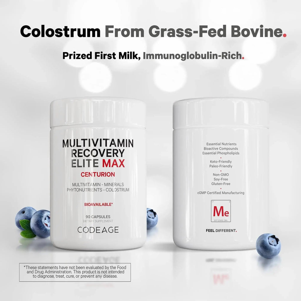 Codeage Multivitamin Recovery Elite Max Supplement - Vitamins A, C, D, E, B-Complex, Essential Minerals, Antioxidants, Colostrum Codeage Au supplements