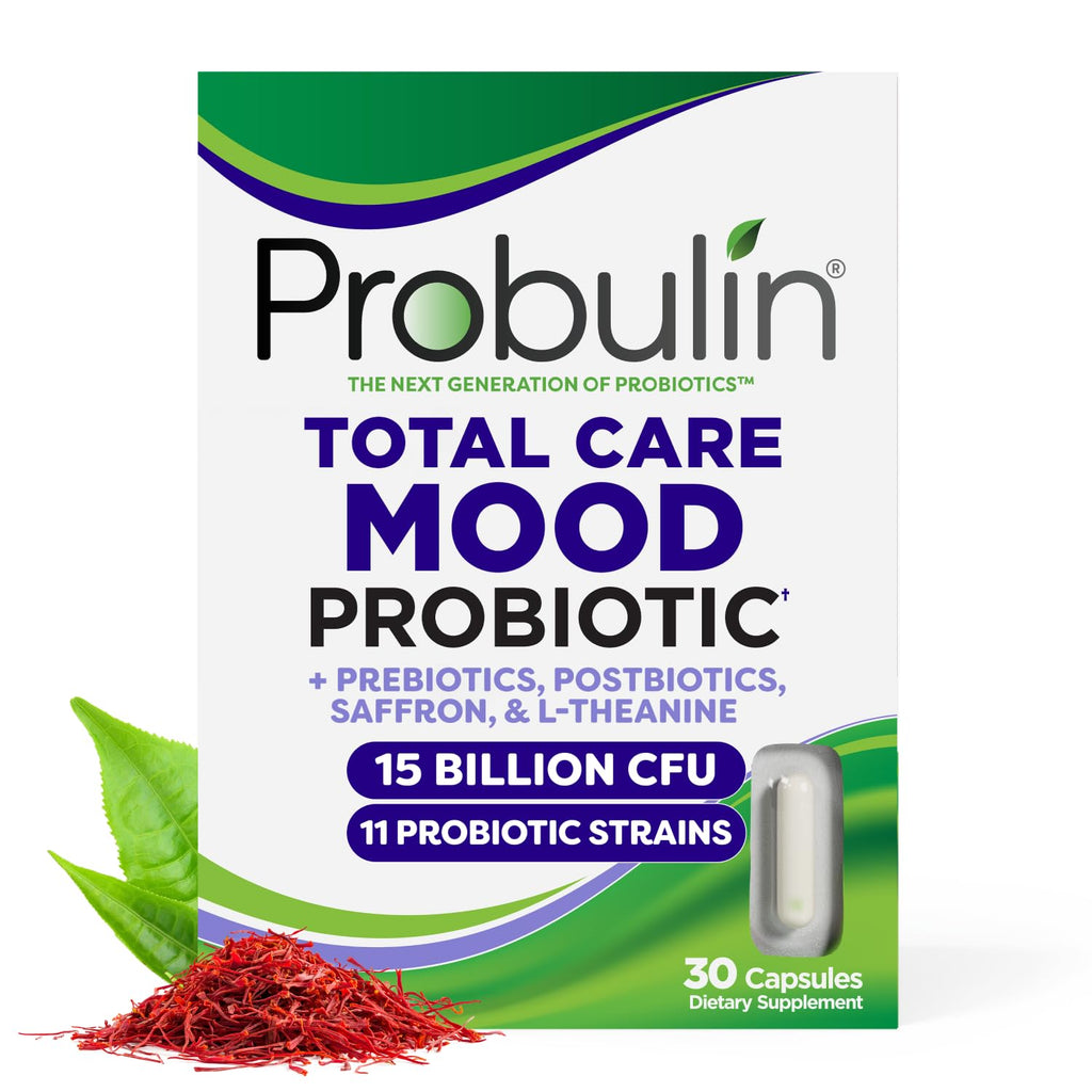 Probulin Mood Probiotics for Women with Saffron, L Theanine, Probiotic, Prebiotic, Postbiotic - Mood Support Supplement & Gut Support - Vegan, Non GMO, 30 Capsules Probulin Au supplements