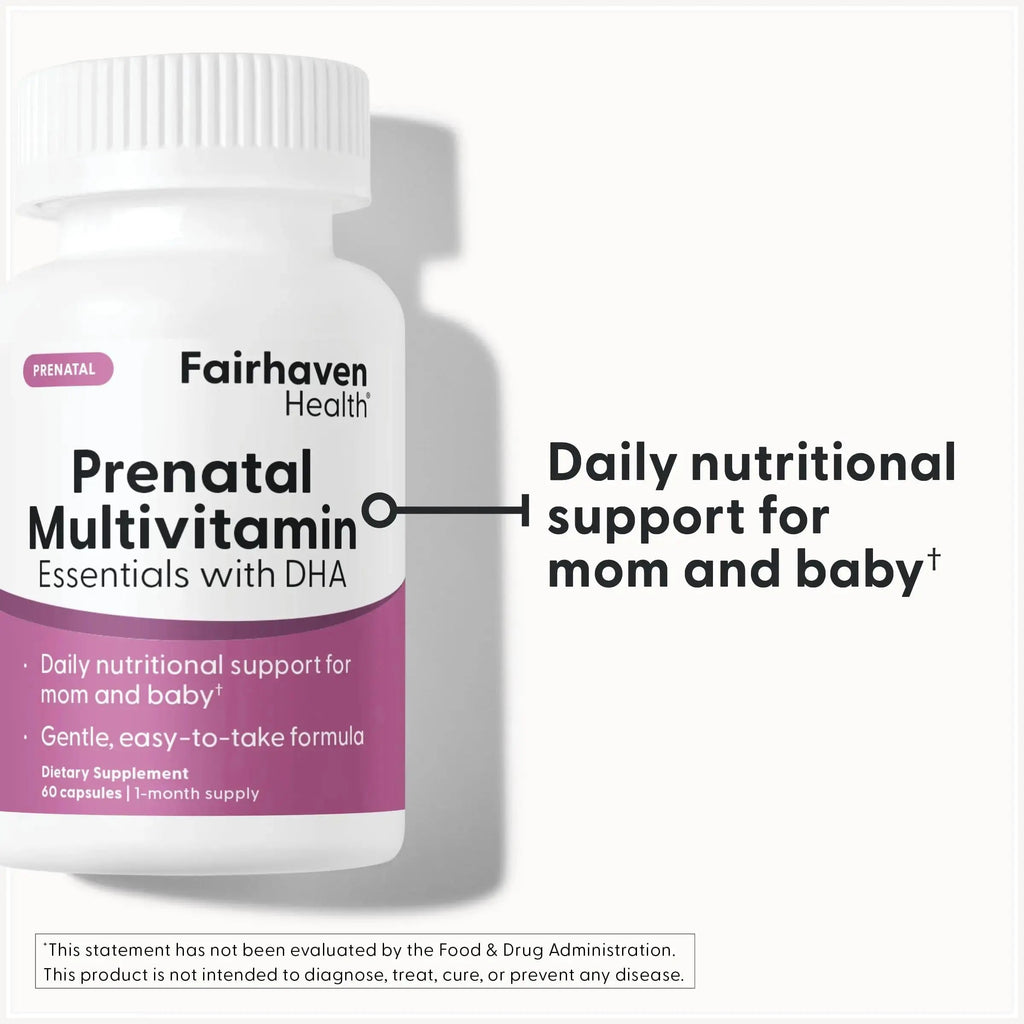 Fairhaven Health Prenatal Multivitamin Essentials with DHA | Prenatal Vitamins + DHA, Choline, Myo-Inositol | Fairhaven Health Au supplements