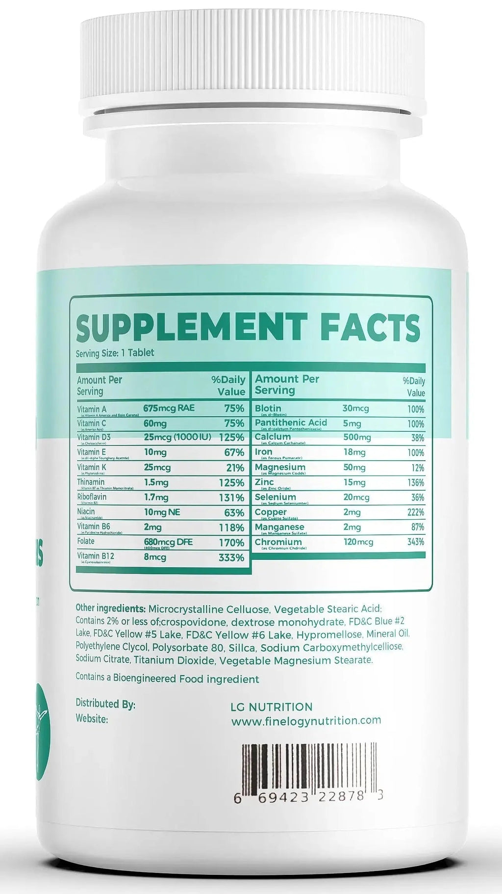 finelogy Womens Multivitamin - Essential Nutrients with Iron, Vitamins A, C, D3, K, B6 and B12 Supplements for Women’s Health, Energy Hair Skin & Nails finelogy Au supplements
