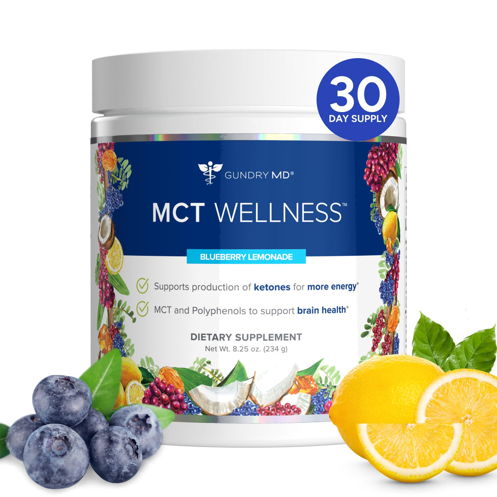 Gundry MD MCT Wellness Powder to Support Energy, Ketone Production and Brain Health, Keto Friendly, Sugar Free