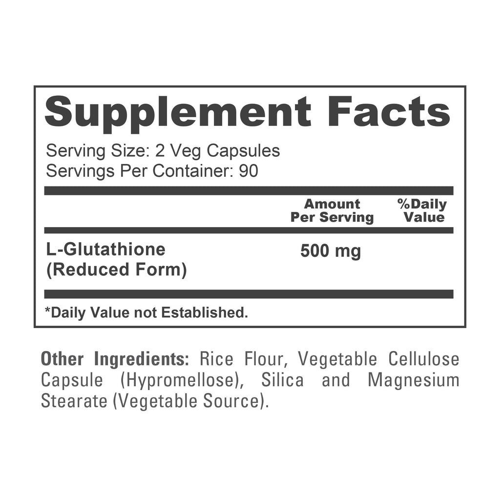 NusaPure Reduced Glutathione 500mg 180 Veggie Capsules (Vegan,Non-GMO) L-Glutathione NusaPure Au supplements
