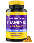InnovixLabs Full Spectrum Vitamin K2-90 Softgels with 600 mcg of Trans Form MK7 and MK4 - Supports General Health and Bone Strength