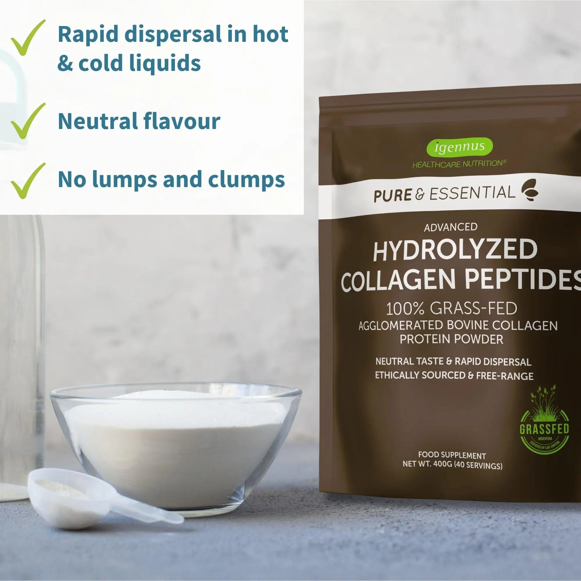 Advanced Hydrolysed Collagen Peptides, 100% Grass Fed & Ethically Sourced Igennus Healthcare Nutrition Au supplements