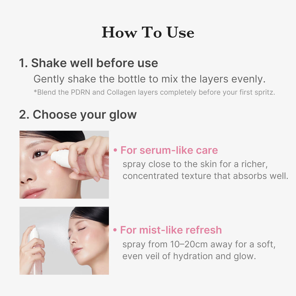 medicube Jelly Mist Serum with Pink PDRN Collagen | Dual-Texture Glow Spray with Niacinamide, Glutathione, Ceramide, Hyaluronic Acid