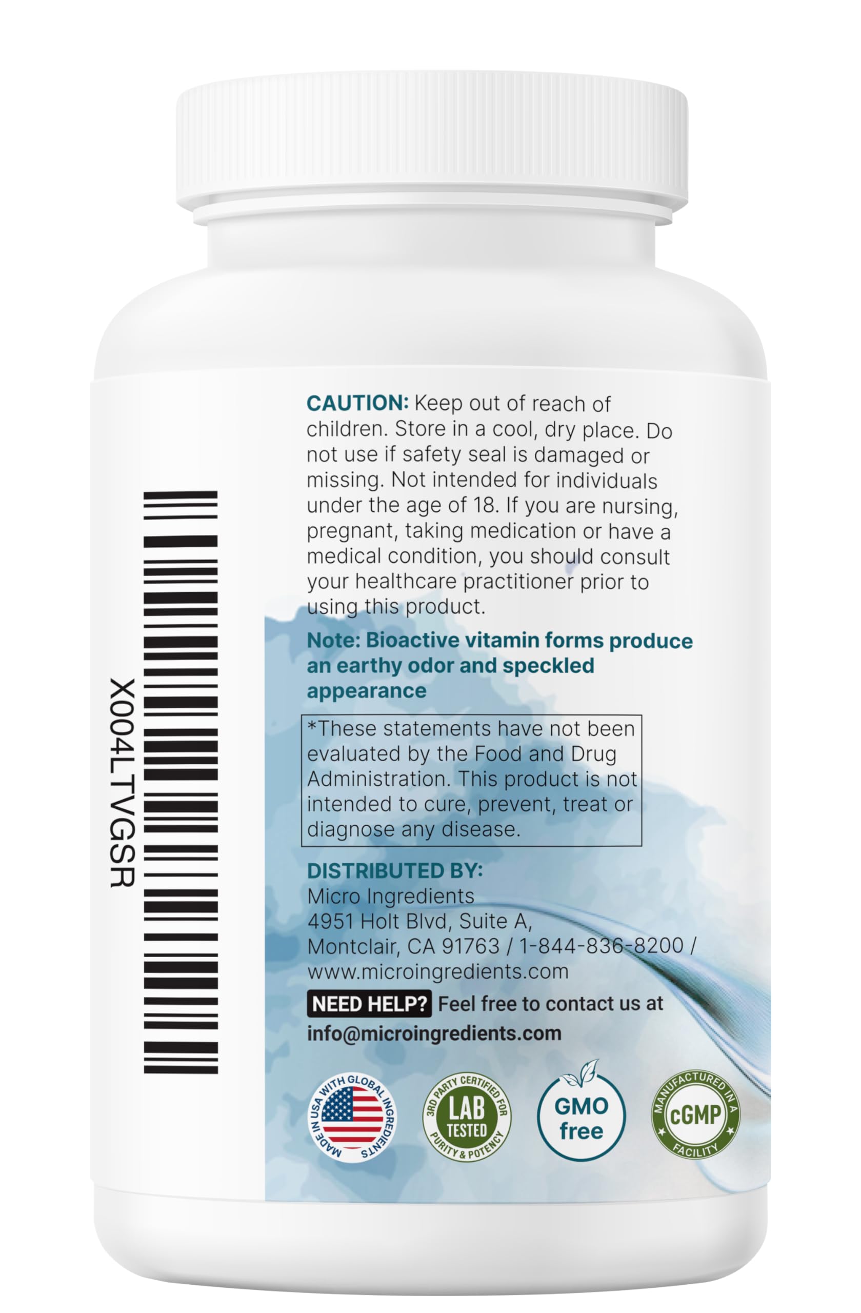 Micro Ingredients Pure Methylated B Complex, 240 Capsules | 11-in-1 Formula with Methylfolate, B12, Thiamin, Inositol, Choline, & Fat Soluble Vitamin C