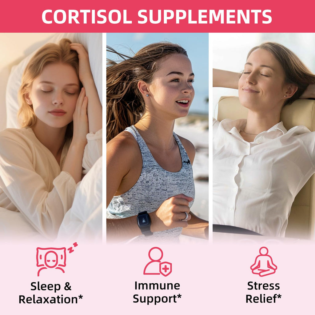 GZ HAOYUAN Cortisol Supplement Liquid Drops for Women and Men with Magnesium, Ashwagandha, L-theanine, Phosphatidylserine for Lower Cortisol, Calm, Mood, Sleep Support - 2 FL.OZ, Strawberry GZ HAOYUAN Au supplements