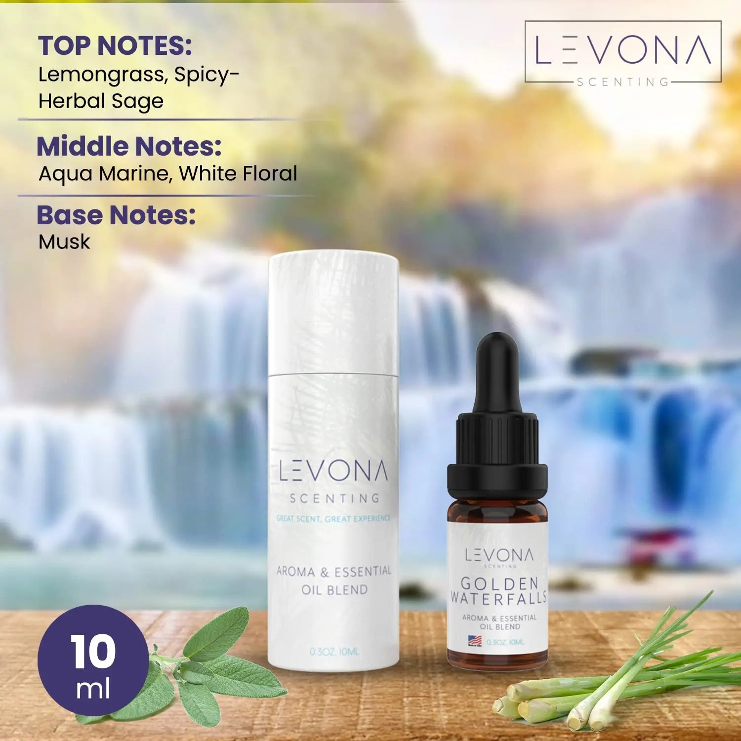 Levona Scent Pure Essential Oils for Diffusers for Home, Hotel & Office - Golden Waterfalls LEVONA SCENT Au supplements