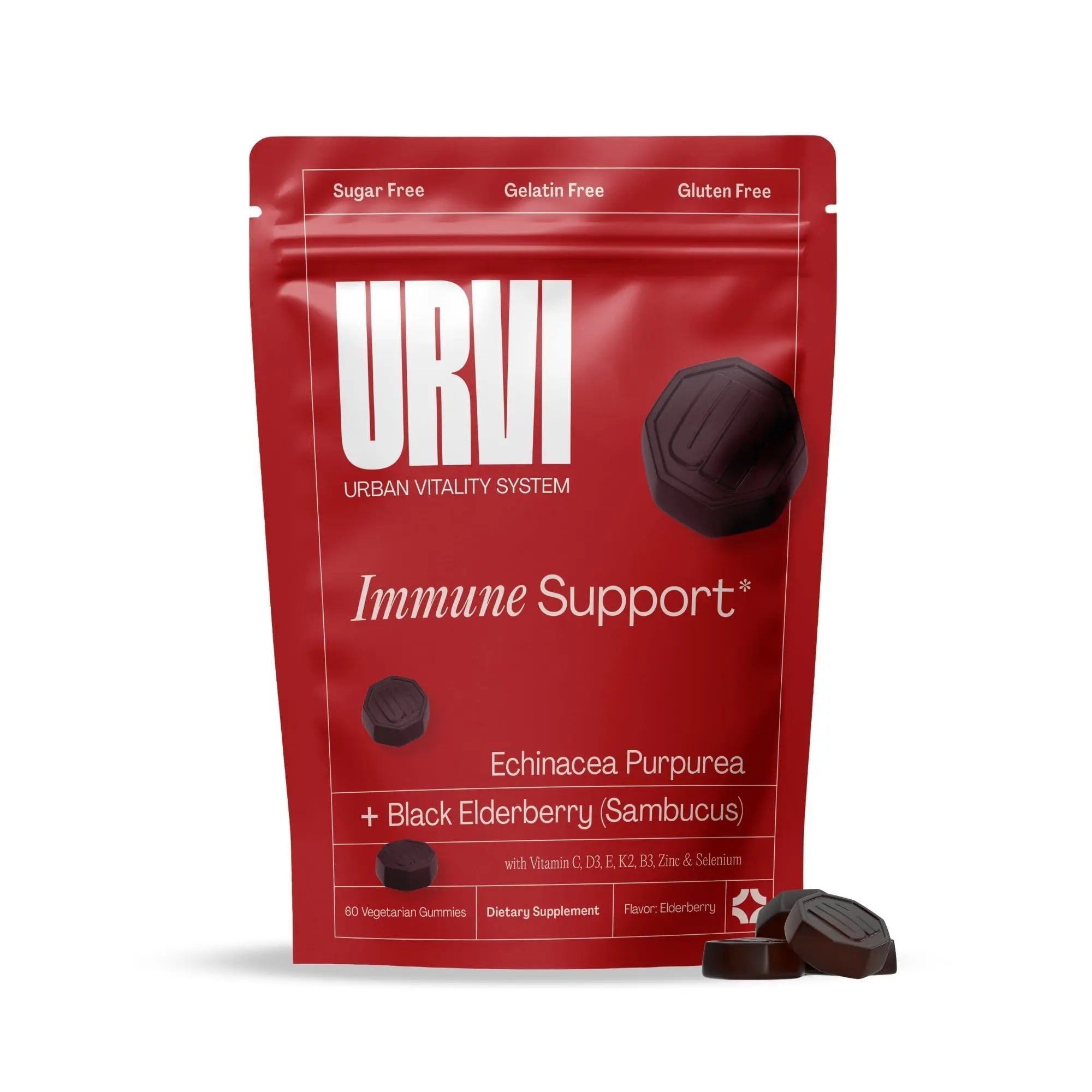 URVI® Immune Support Gummies - Vitamin C, D3 K2, E, Niacin, Zinc & Selenium with Elderberry & Echinacea URVI Au supplements