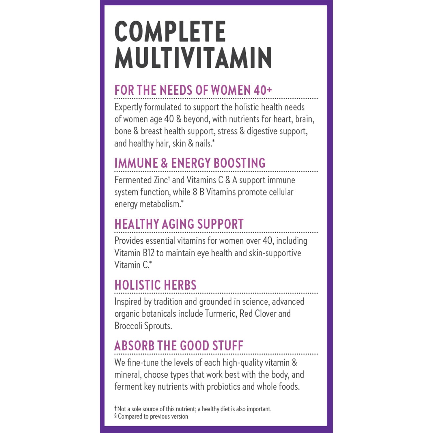New Chapter Women’s Multivitamin 40+, extra B6 & B12, Biotin for Hair Growth, D3, Vit C, Zinc for Immune & Stress Support, Gentle on an Empty Stomach