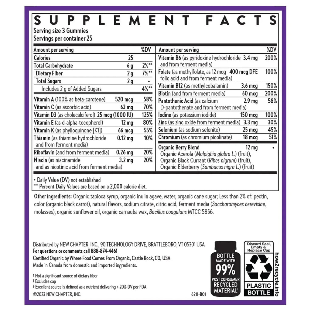 New Chapter Women’s Multivitamin Gummies - 59% Less Sugar, Women’s Gummy Vitamins with Vitamin C, D3 & Zinc New Chapter Au supplements