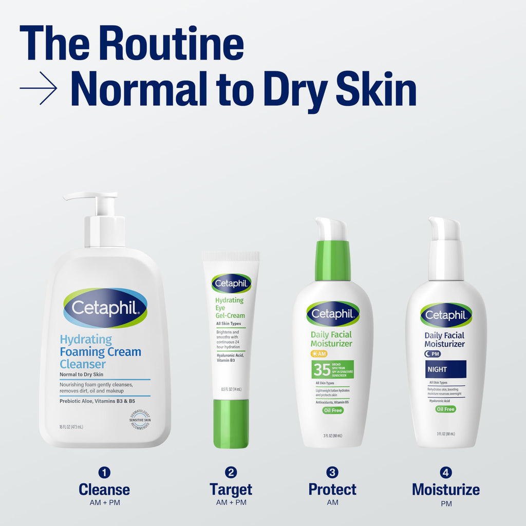Cetaphil Cream to Foam Face Wash, Hydrating Foaming Cream Cleanser, 16 oz, For Normal to Dry, Sensitive Skin