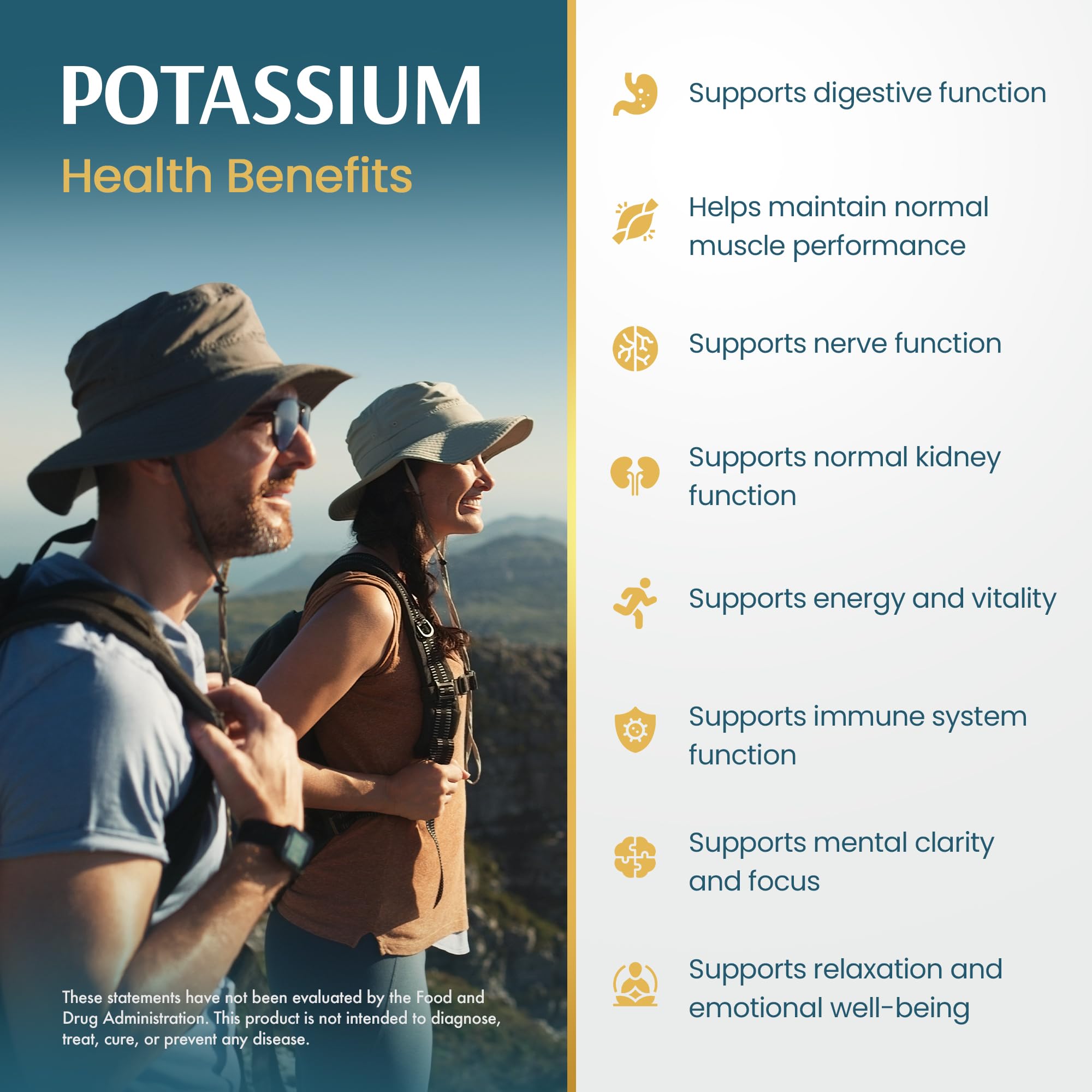 Vykee Nutrition Potassium Citrate Capsules - Supplements for Electrolyte Balance, Muscle & Heart Health - Vegan, Non-GMO,