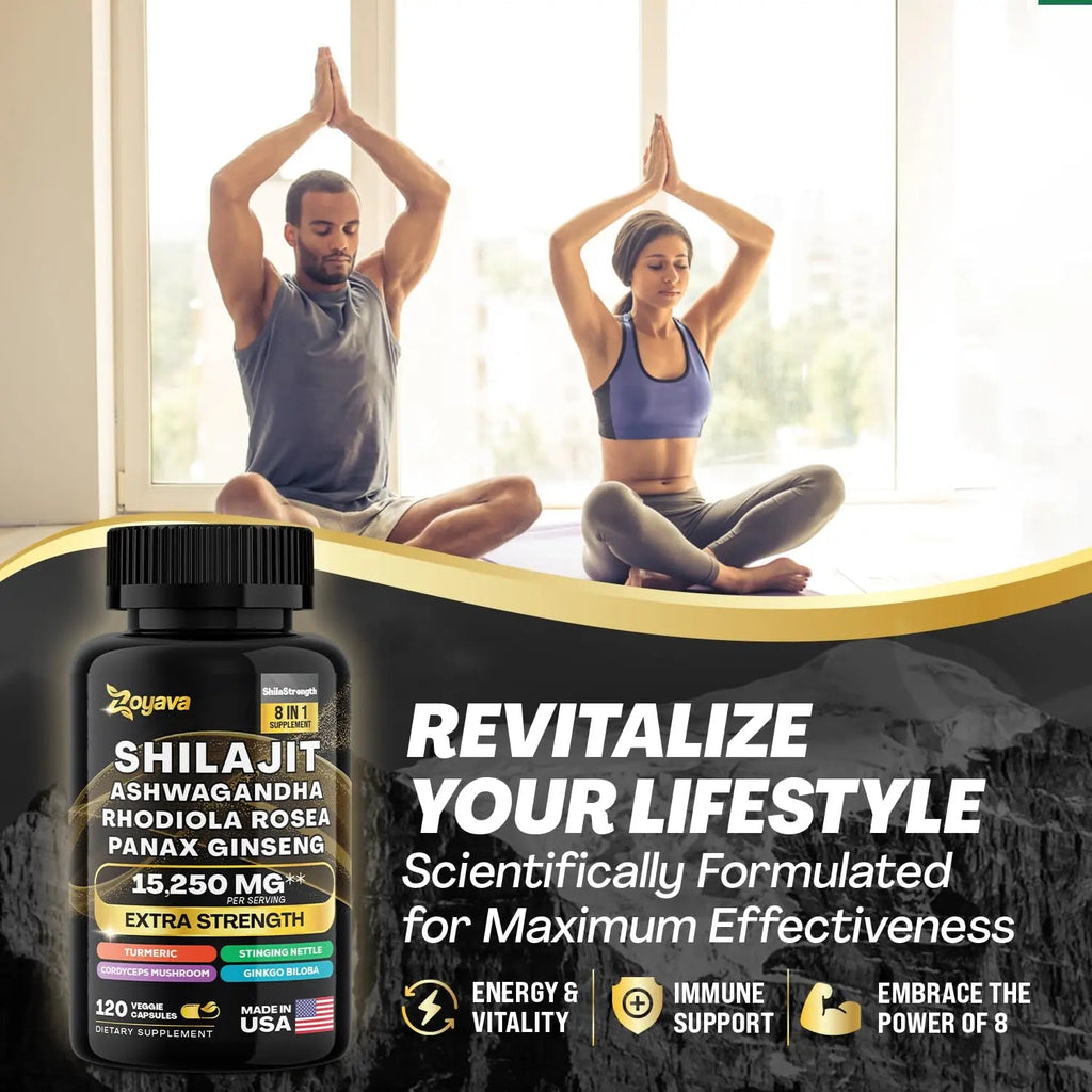 Zoyava Shilajit 9000MG Radiant Health Blend Ashwagandha 2000MG Rhodiola Rosea Zoyava Au supplements