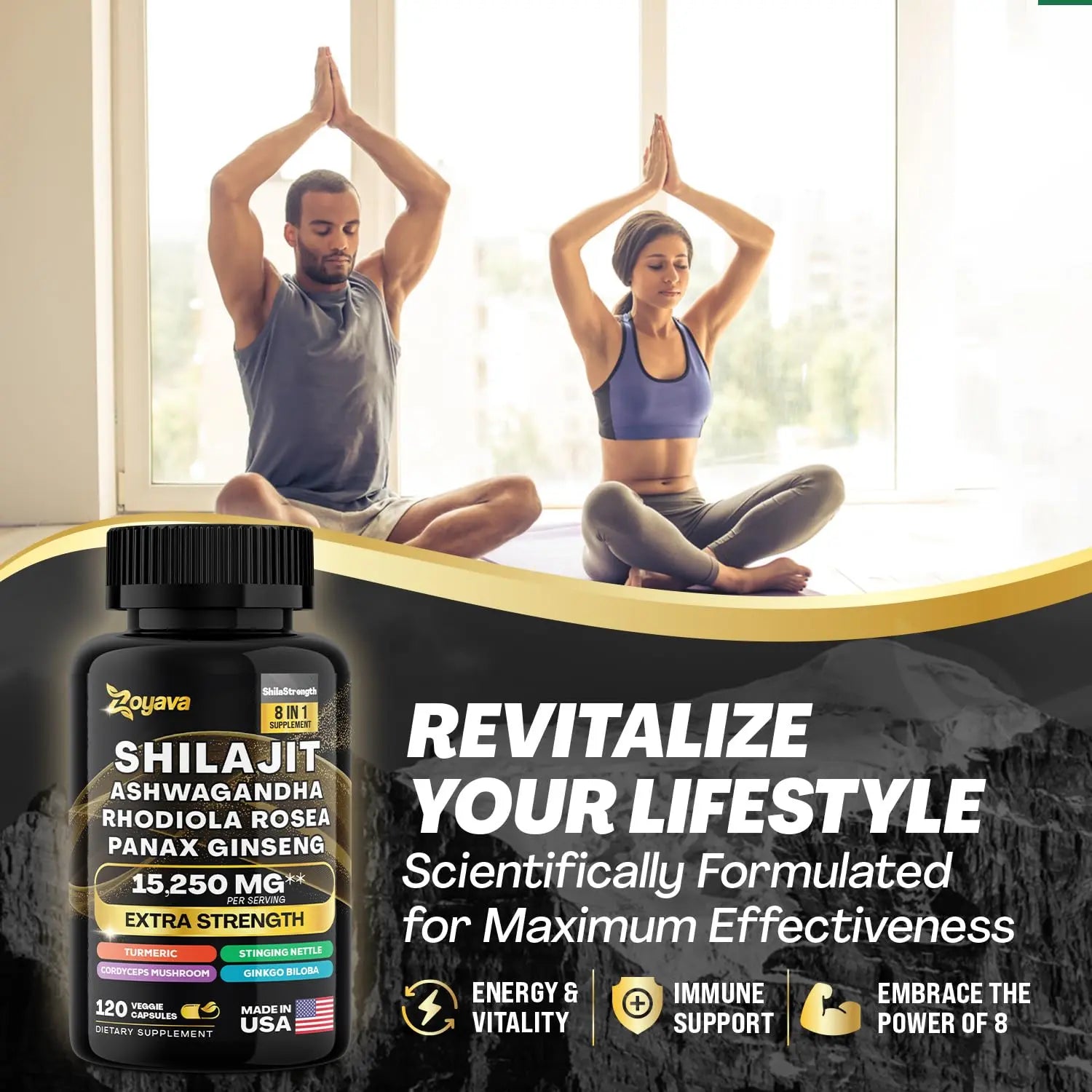 Zoyava Shilajit 9000MG Radiant Health Blend Ashwagandha 2000MG Rhodiola Rosea Zoyava Au supplements