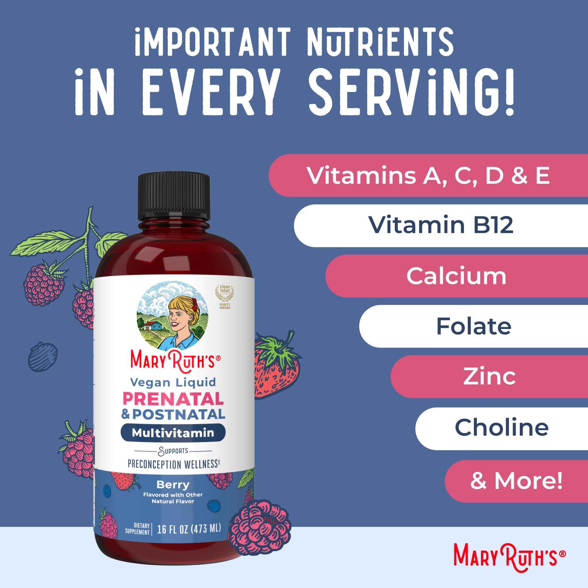 MARYRUTH'S Postnatal & Prenatal Vitamins for Women | Sugar Free | Womens Multivitamin for Pre-Conception, Pregnancy & Nursing | Ginger