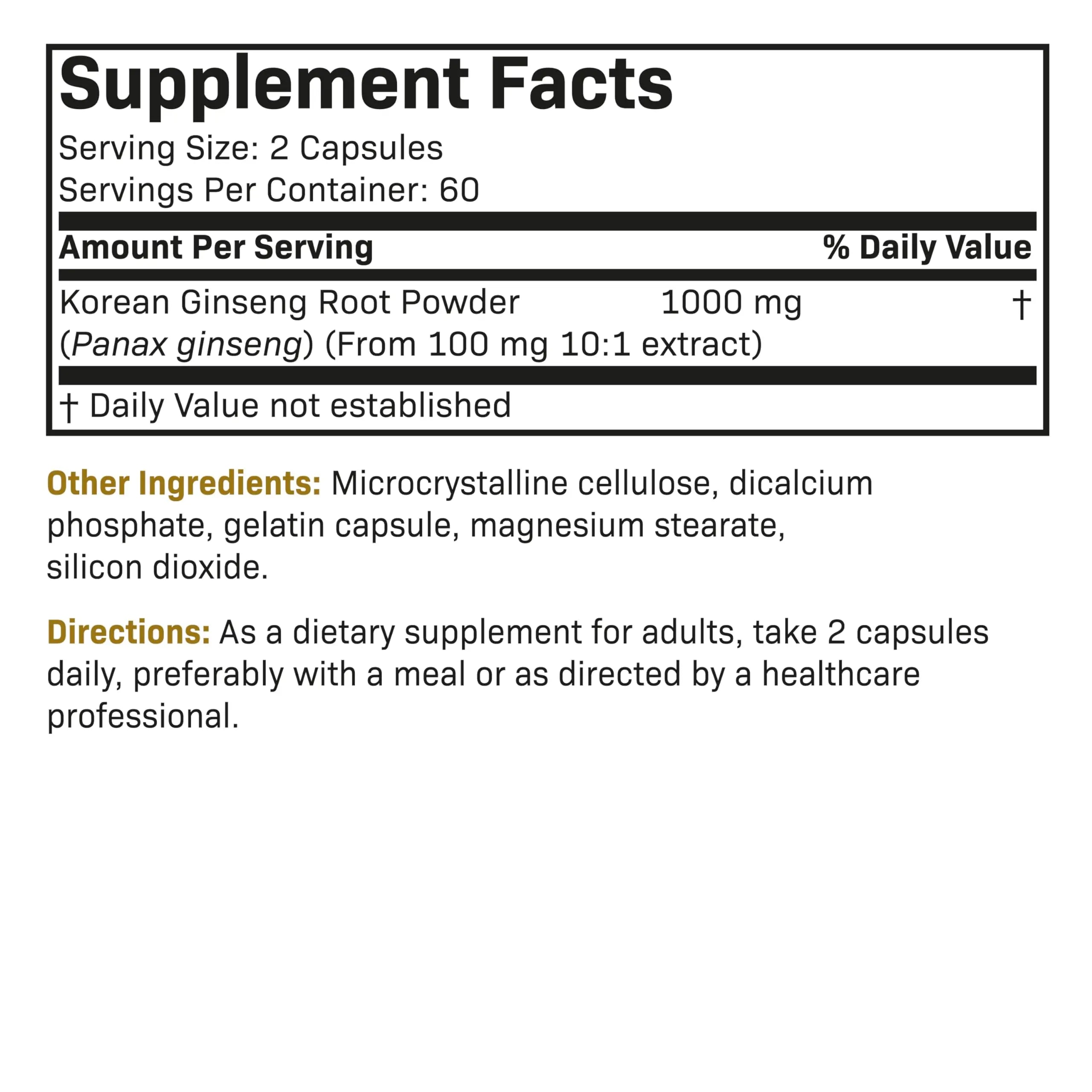 Futurebiotics Korean Panax Ginseng 1000 MG Per Serving Energy, Memory & Brain Health Futurebiotics Au supplements