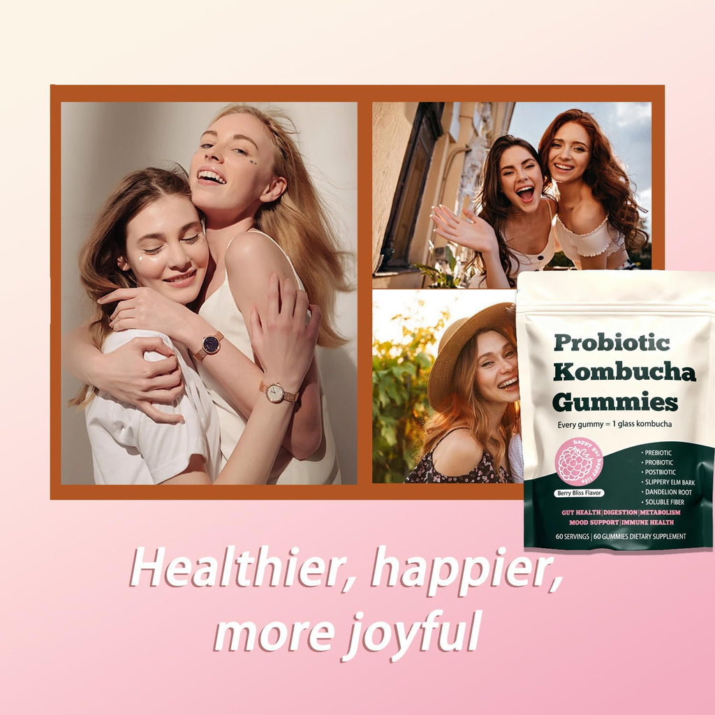 Glo Vous Probiotic Kombucha Gummies – 60 Gummies, with Prebiotics, Postbiotics & Fiber,Includes Slippery Elm, Dandelion Root & MCT Oil,Supports Digestive Health, Bloating Relief & Gut Support Glo Vous Au supplements
