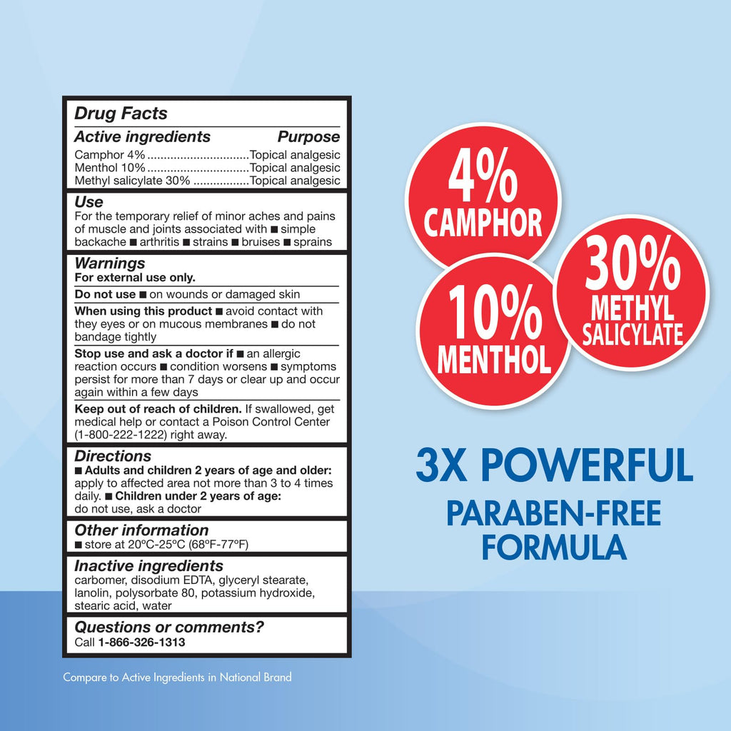 HealthWise Pain Relief Cream | Ultra OTC Strength | 4% Camphor + 10% Menthol + 30% Methly Saliclylate | Non-Greasy Formula | 4.0 Oz | Topical Analgesic HealthWise Au supplements
