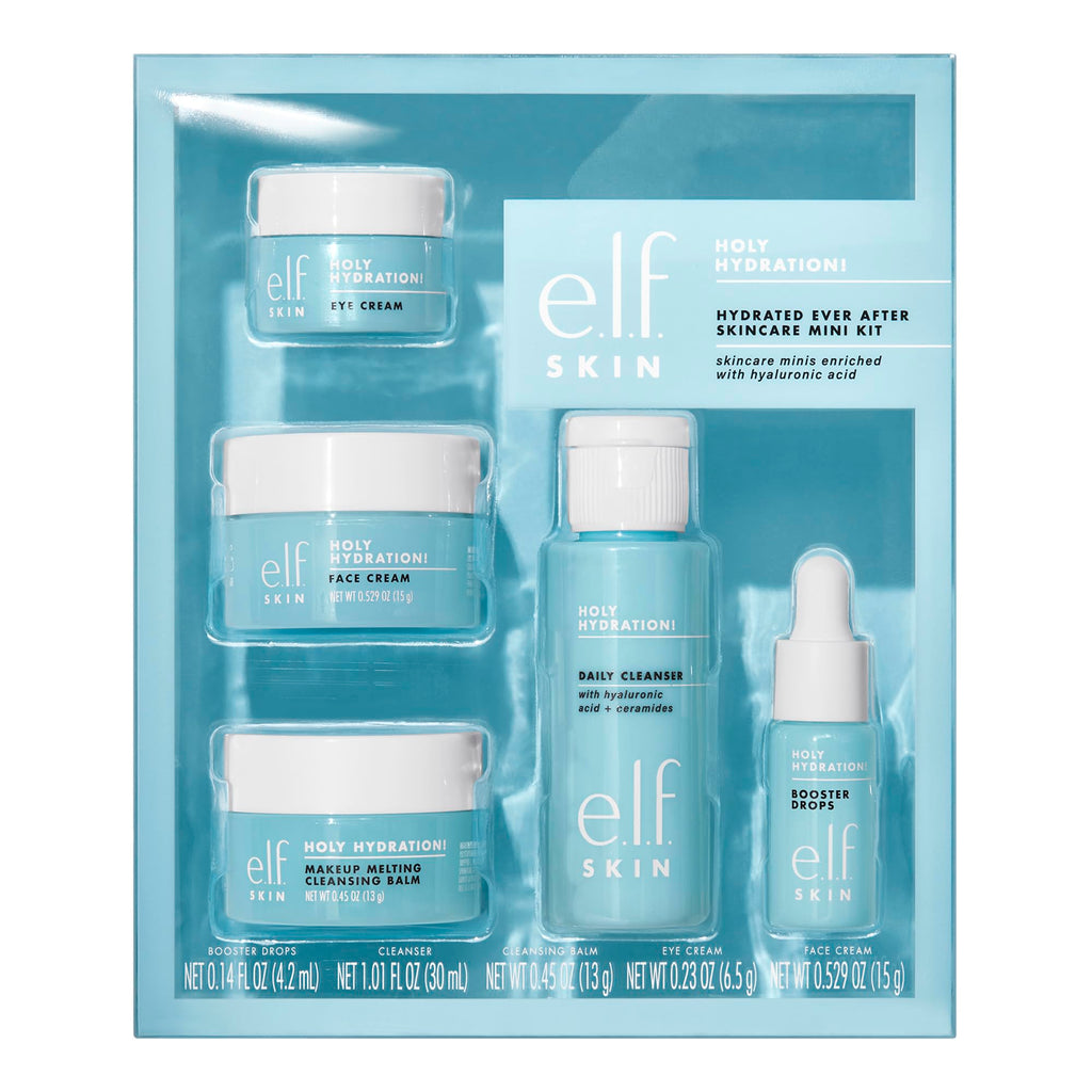 e.l.f. SKIN Holy Hydration! Hydrated Ever After Skincare Mini Kit, Cleanser, Makeup Remover,