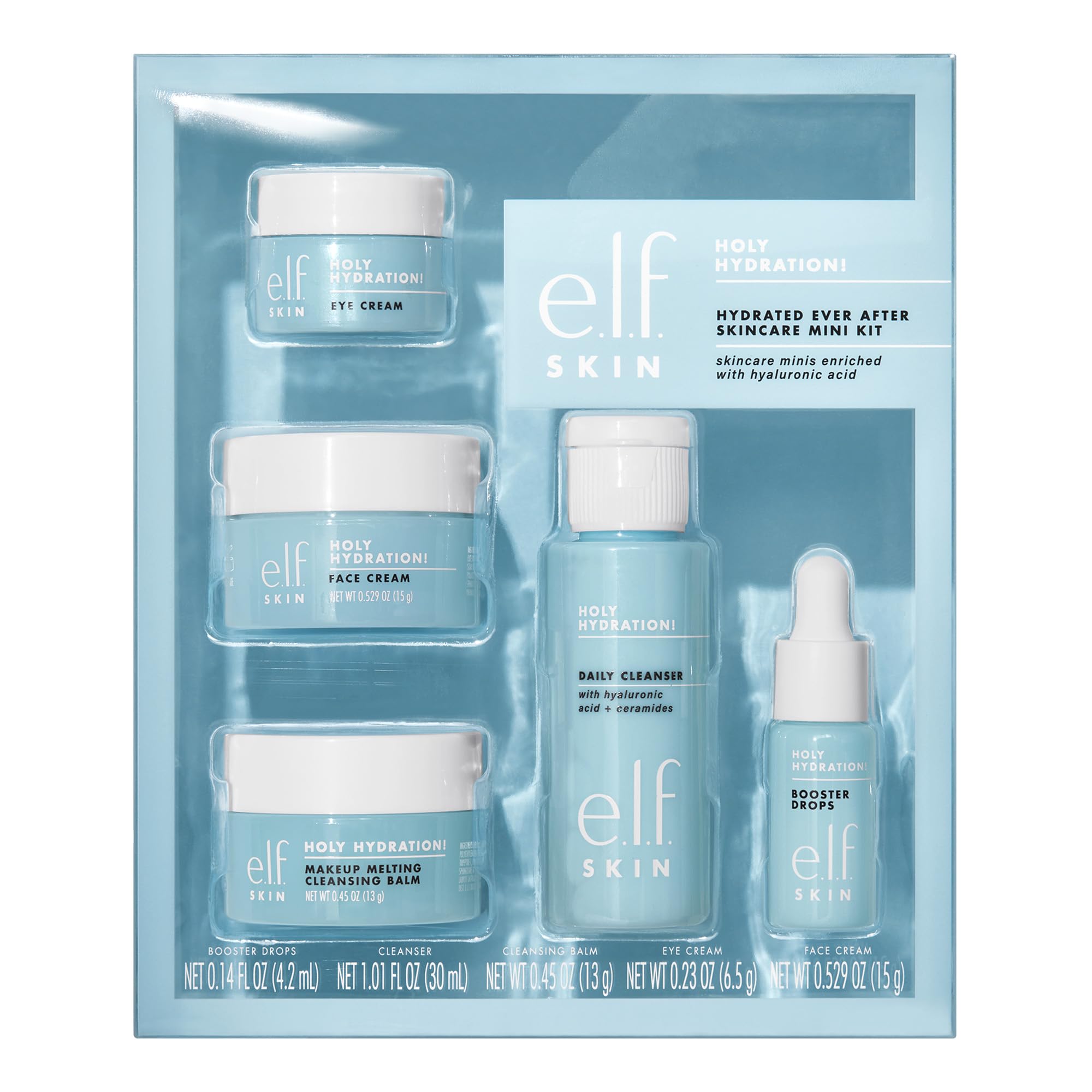 e.l.f. SKIN Holy Hydration! Hydrated Ever After Skincare Mini Kit, Cleanser, Makeup Remover,