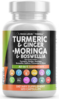 Clean Nutraceuticals Turmeric Moringa Supplement | Ginger Boswellia Saffron - Supplement for Women and Men with Ceylon Cinnamon