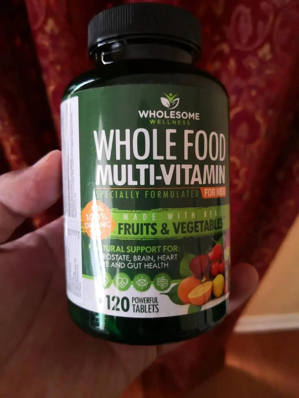 Wholesome Wellness Whole Food Multivitamin for Men - Natural Multi Vitamins, Minerals, Organic Extracts - Vegan Vegetarian - 120 Tablets Wholesome Wellness Au supplements