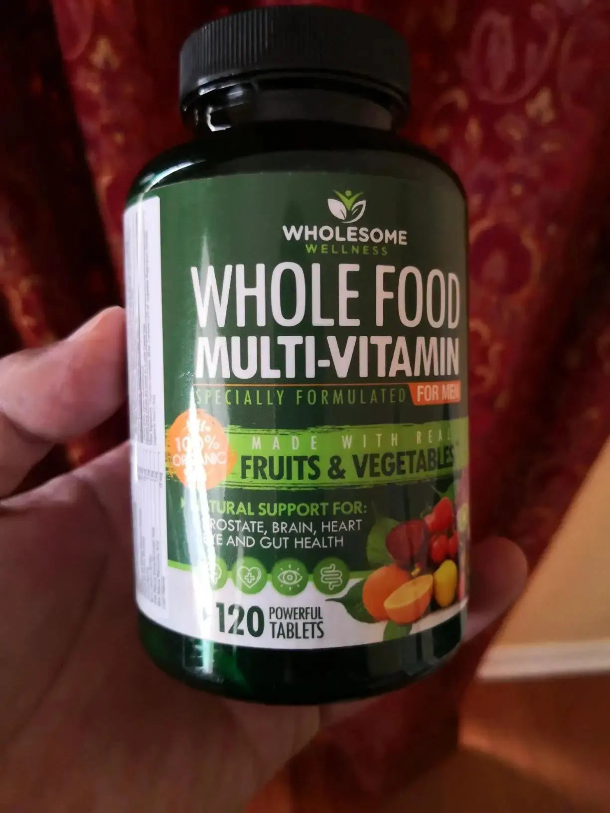 Wholesome Wellness Whole Food Multivitamin for Men - Natural Multi Vitamins, Minerals, Organic Extracts - Vegan Vegetarian - 120 Tablets Wholesome Wellness Au supplements