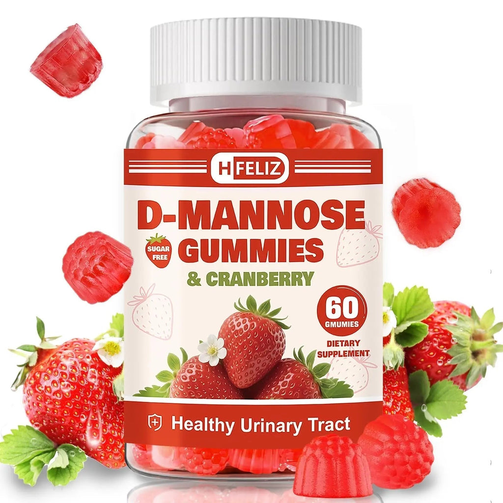 HFELIZ D Mannose with Cranberry Gummies, D-Mannose Supplements 1300mg for Women, Support Natural Urinary Tract & Bladder Health, Sugar-Free, 60 Count HFELIZ Au supplements