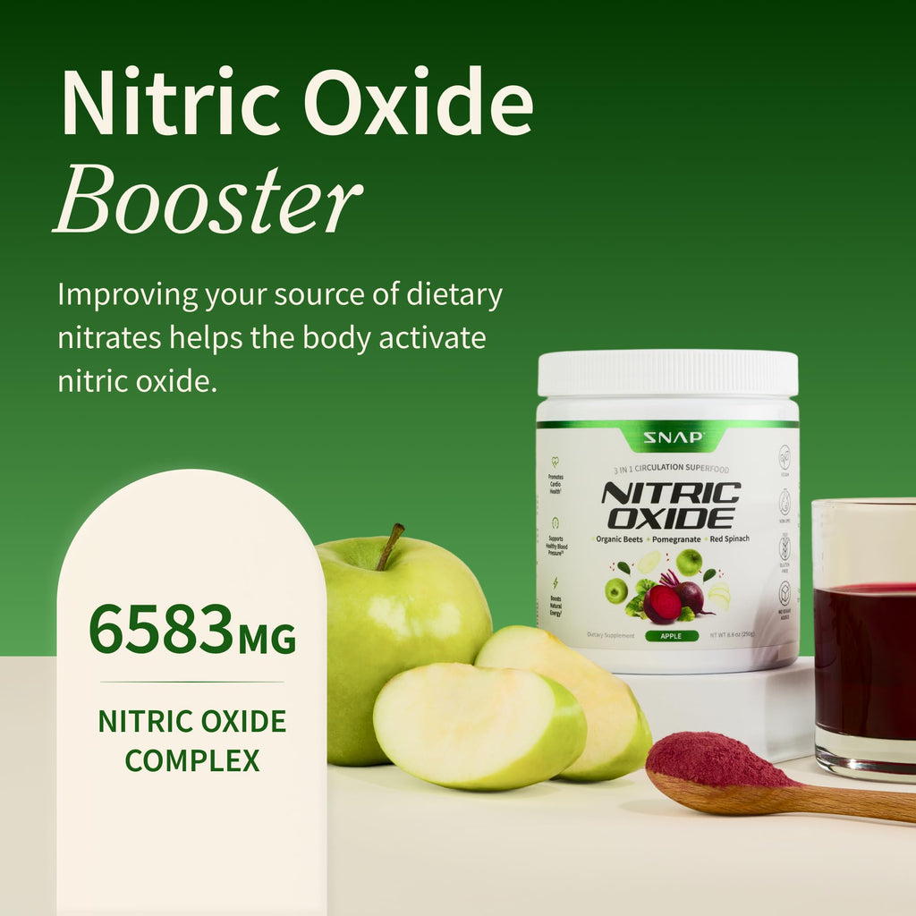 Snap Supplements Organic Beet Root Powder Nitric Oxide Supplement for Men & Women, Red Spinach & Pomegranate, Supports Healthy Energy & Blood Pressure Already