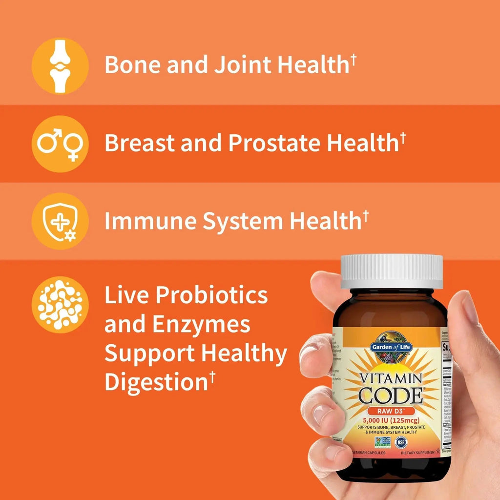 Garden of Life Organics Women's Once Dail,y 60ct & Vitamin Code Vitamin D3 5,000IU, 60ct Garden of Life Au supplements