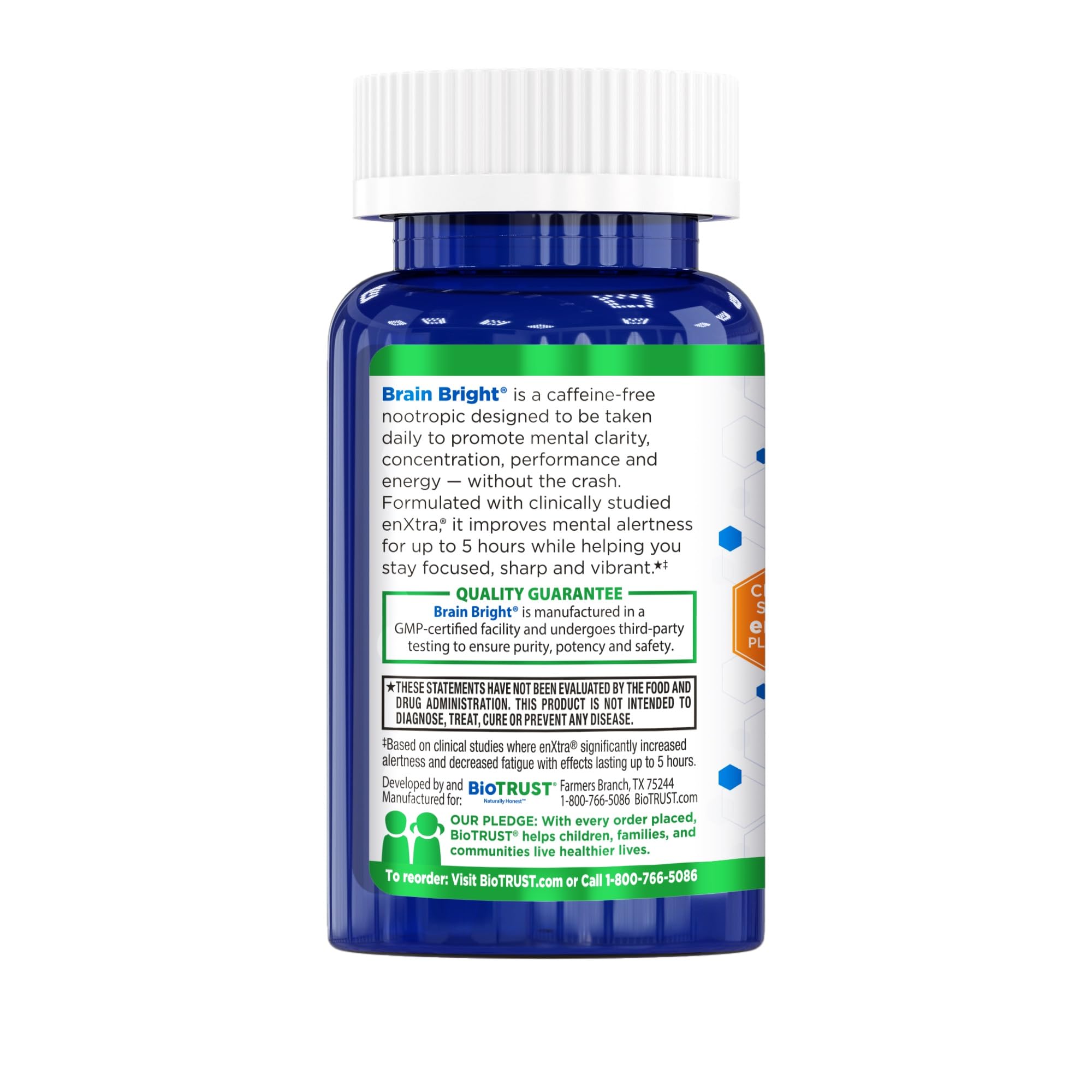 BioTrust Brain Bright – Daily Nootropic Boost for Focus, Concentration, Mental Clarity – Caffeine Free Nootropics Brain Support Supplement – Thai Ginger, Ginkgo, Folate, L-Theanine – 30 Servings BioTrust Au supplements