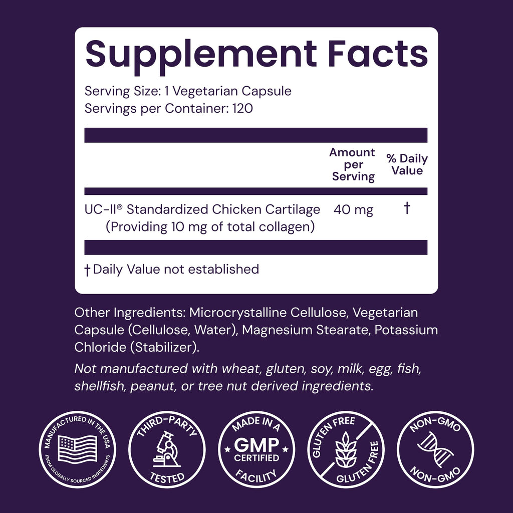Healthy Origins UC-II 40 mg (Undenatured Type II Collagen, Non-GMO, Gluten Free, Joint Support), 120 Veggie Caps Healthy Origins Au supplements