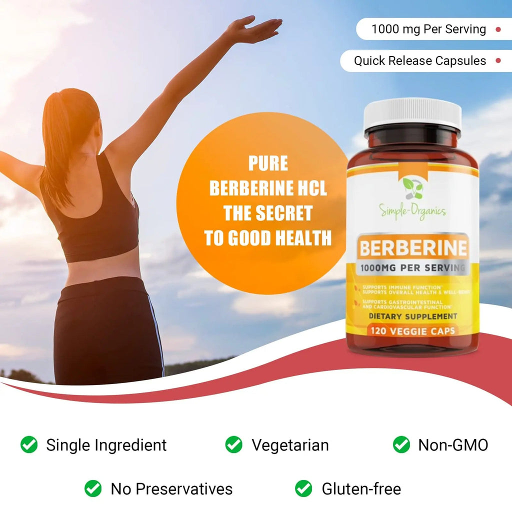 Simple-Organics Berberine 500mg (1000mg Per Serving) for Supports Healthy Immune Simple-Organics Au supplements