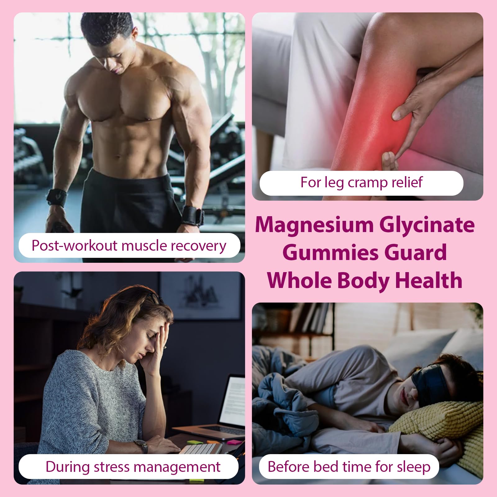 Magnesium Glycinate Gummies 400mg, Chewable Sugar Free Magnesium Supplement with Magnesium Glycinate, Magnesium Malate and Protein for Sleep, Relaxation, Brain & Muscle - Vegan (60 Count, Raspberry) Fitfido Au supplements