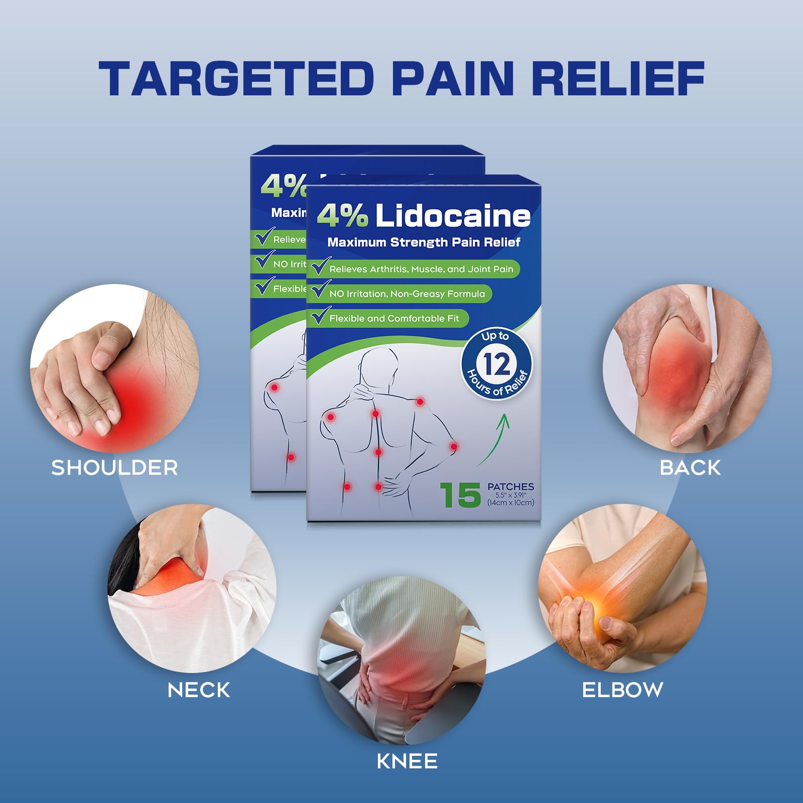 Uposiut 4% Lidocaine Pain Relief Patches 30 Count – Maximum Strength, 12 Hour Long Lasting, Flexible & Low Odor, for Back, Neck, Knee & Shoulder - 002AB Uposiut Au supplements
