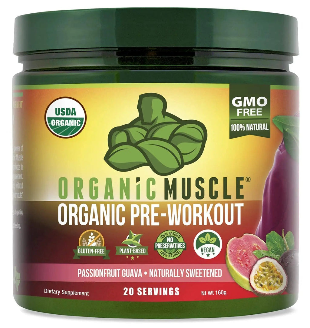 Organic Muscle Bundle - Pre-Workout Powder for Energy (Passionfruit Guava) + Replenisher Organic Muscle Au supplements