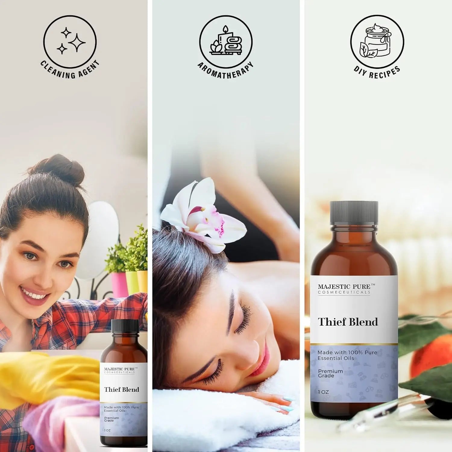 Majestic Pure Thieves Essential Oil Blend | 100% Pure Premium Oil for Uplifting Mood, DIY Products MAJESTIC PURE Au supplements