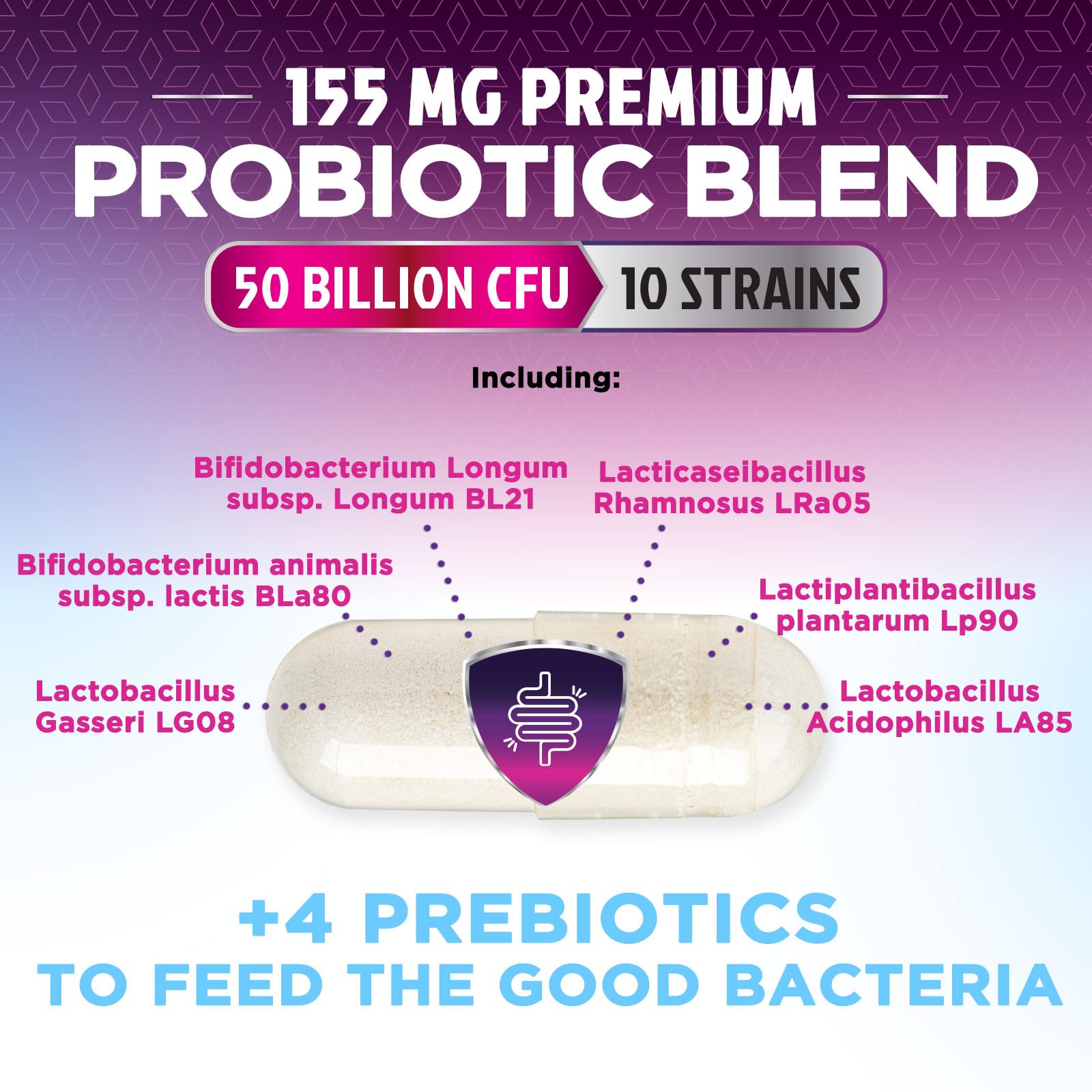 Probiotics 50 Billion CFU per Serving - 10 Strains + Prebiotics - Digestive Health, Gut & Immune Support - Supports Occasional Constipation, Gas & Bloating for Women & Men Shelf Stable - 60 Capsules Nature's Nutrition Au supplements