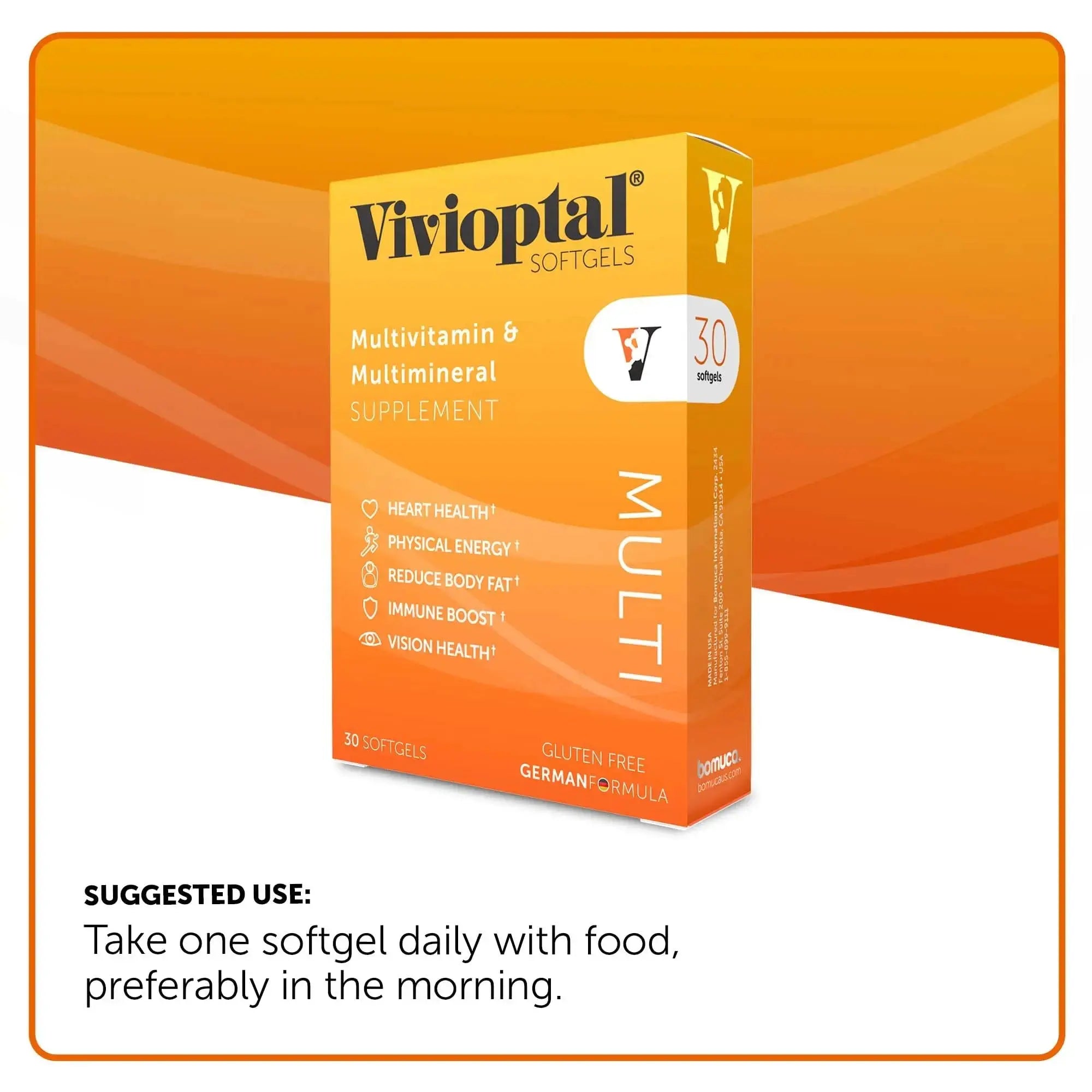 Vivioptal Multi 30 Softgels, Multivitamin & Multimineral, Gluten Free, German Formula Vivioptal Vitamins Au supplements