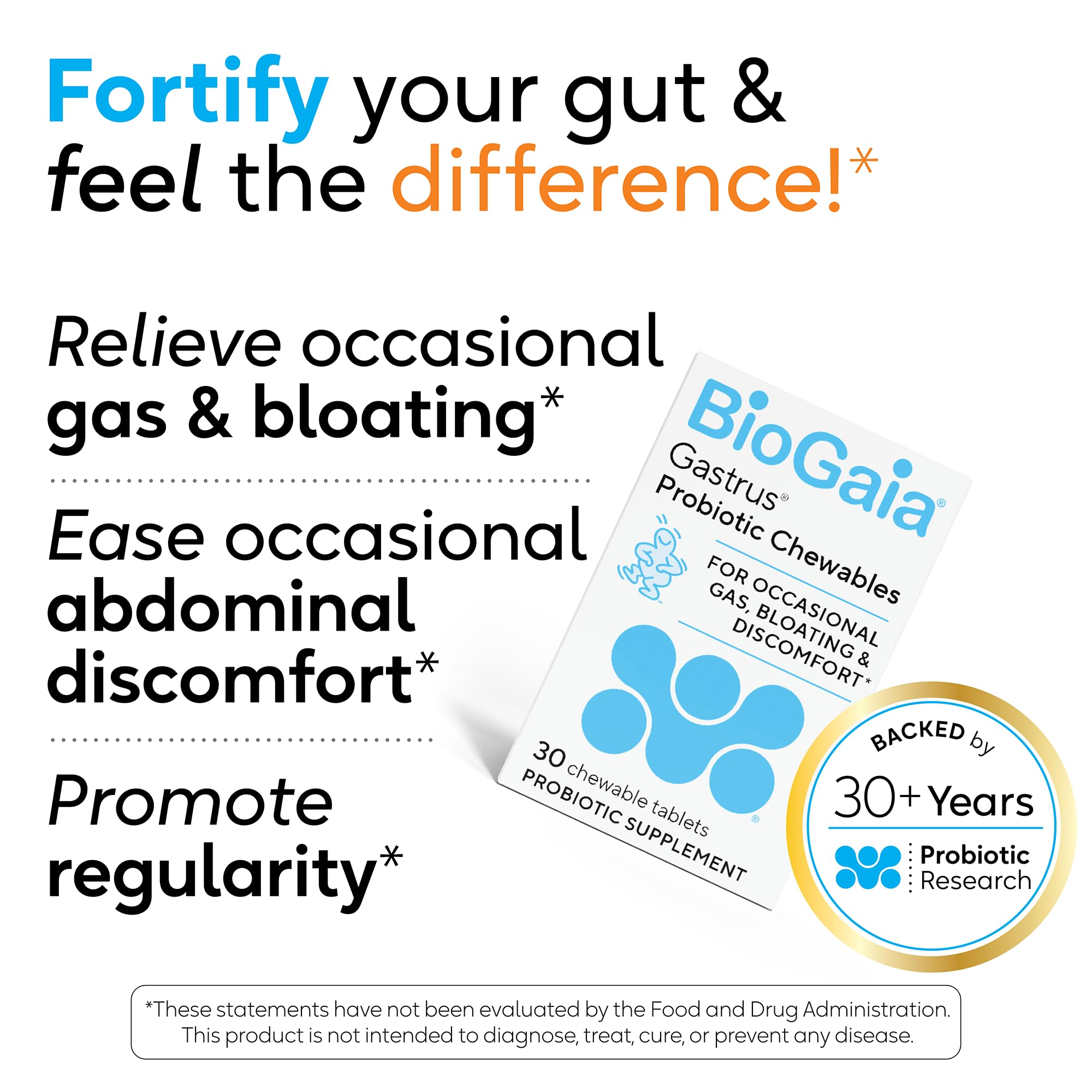 BioGaia Gastrus Gut Health Probiotic | Eases Abdominal Discomfort, Gas & Bloating | Promotes Regularity & a Healthy Gut | Contributes to a Balanced Microbiome | Backed by 30 Years of Research BioGaia Au supplements