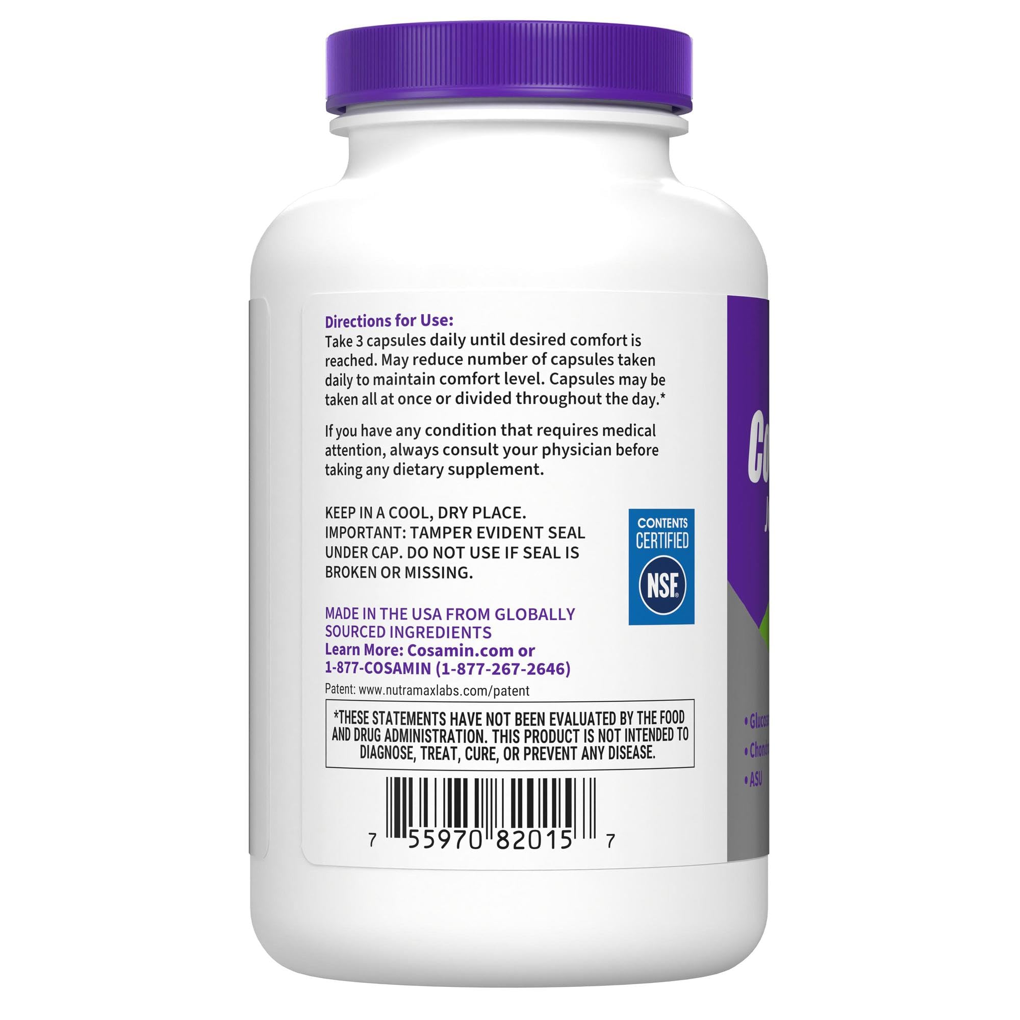 Nutramax Laboratories Cosamin® ASU Joint Health Supplement with Glucosamine, Chondroitin & ASU for Adult Men & Women, Joint Supplement, 230 Capsules Nutramax Laboratories Au supplements