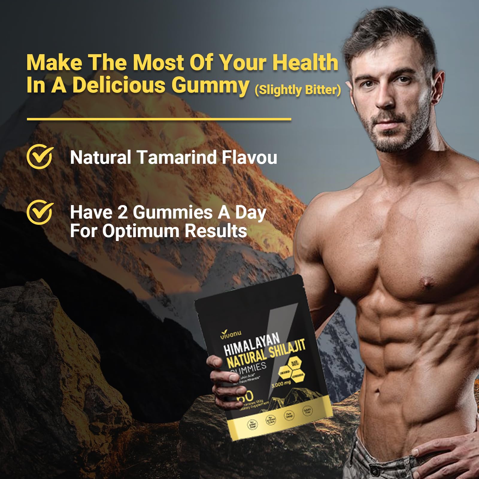 Himalayan9 Shilajit Gummies with Ashwagandha & Gokshura | 85+ Trace Minerals & Fulvic Acid | Organic, Non-GMO Micronutrient Supplement