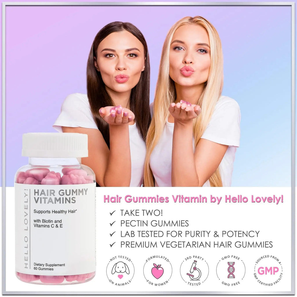 Hello Lovely! Hair Vitamins Gummies with Biotin 5000 mcg Vitamin E & C Support Hair Growt Hello Lovely! Au supplements