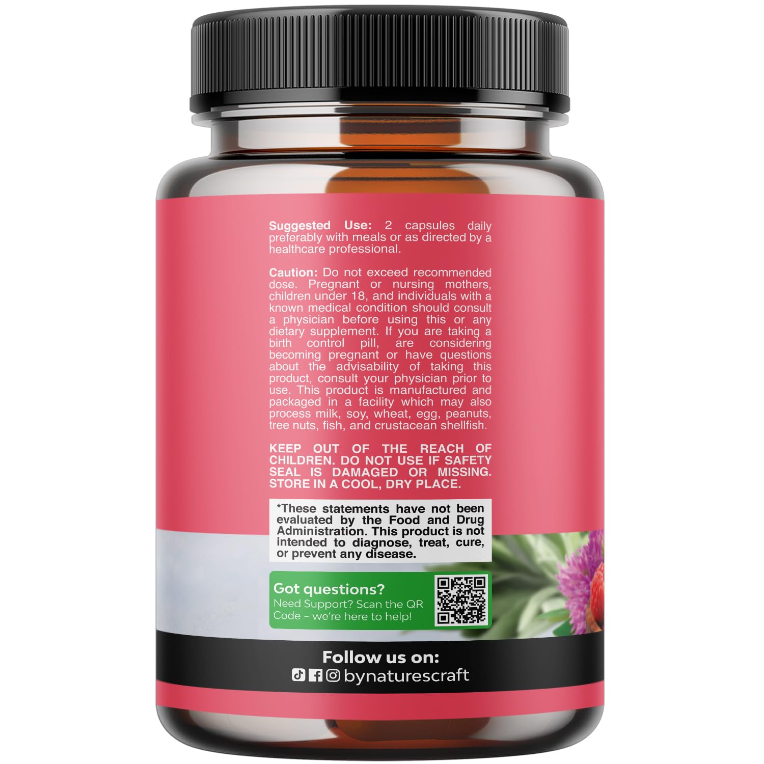 Complete Herbal Menopause Supplement for Women - Female Hormone Balance Capsules for Night Sweats Hot Flashes & Mood Swings with Dong Quai, Chaste Berry & Black Cohosh Root - 120 Count Pack Natures Craft Au supplements